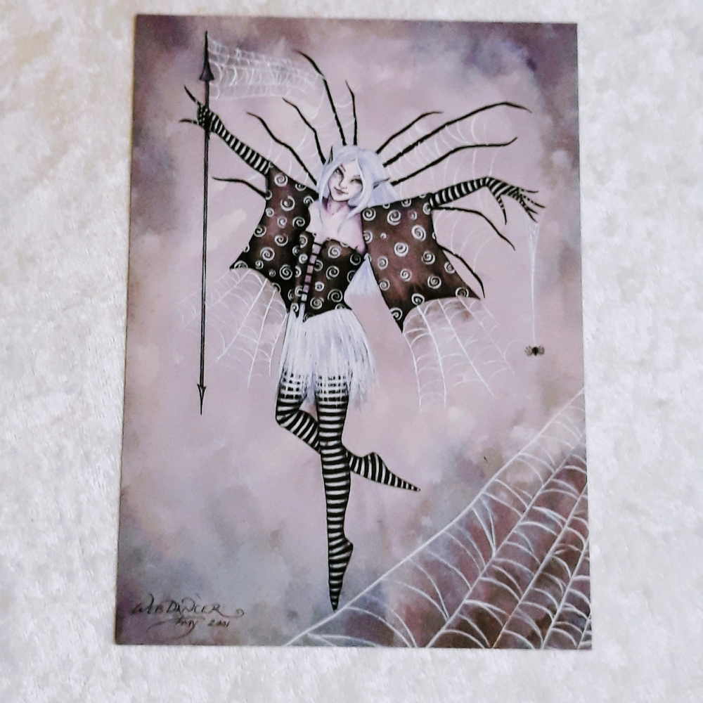 Vintage Amy Brown post card web dancer